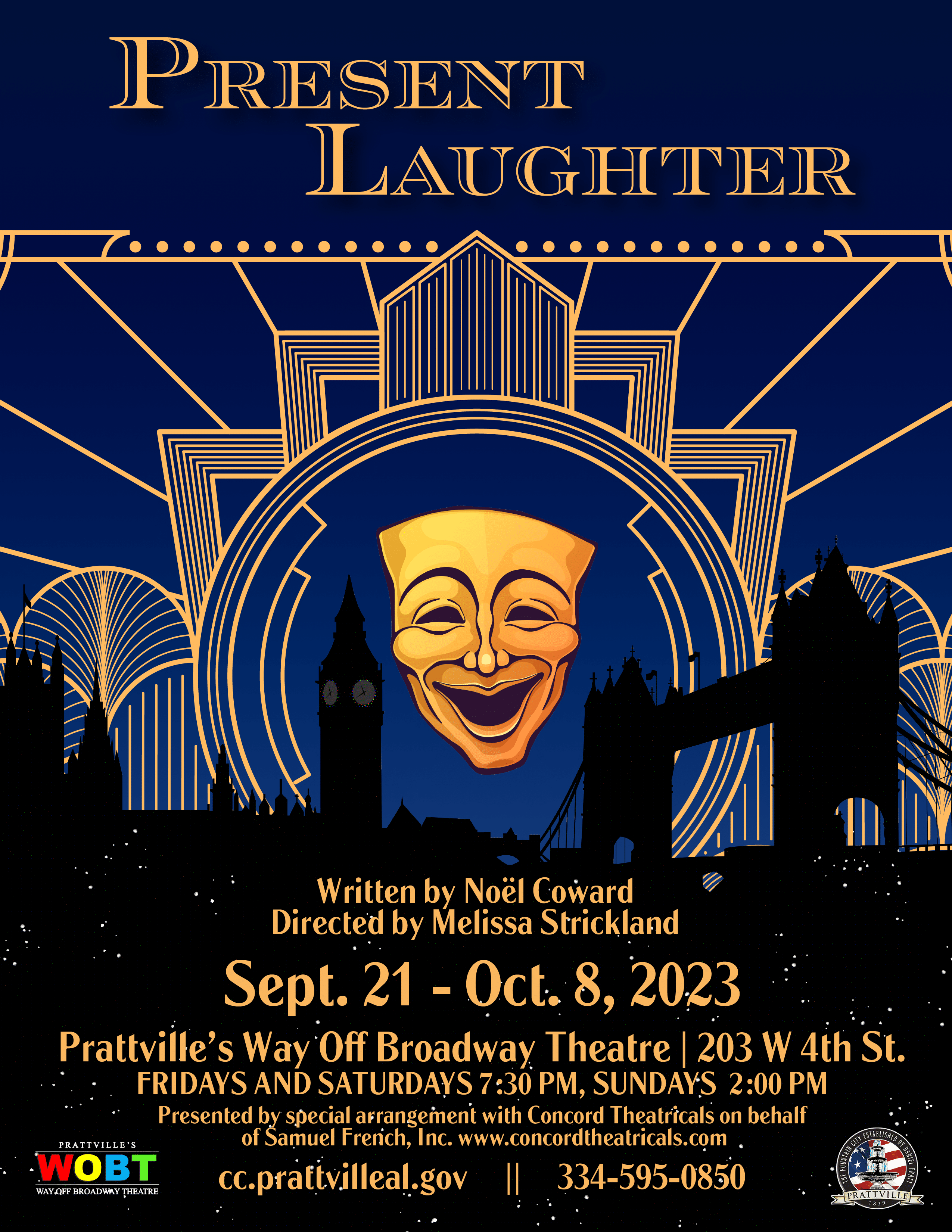 Prattville Way Off Broadway Theatre Presents Noël Coward’s Present Laughter September 21 -- October 8