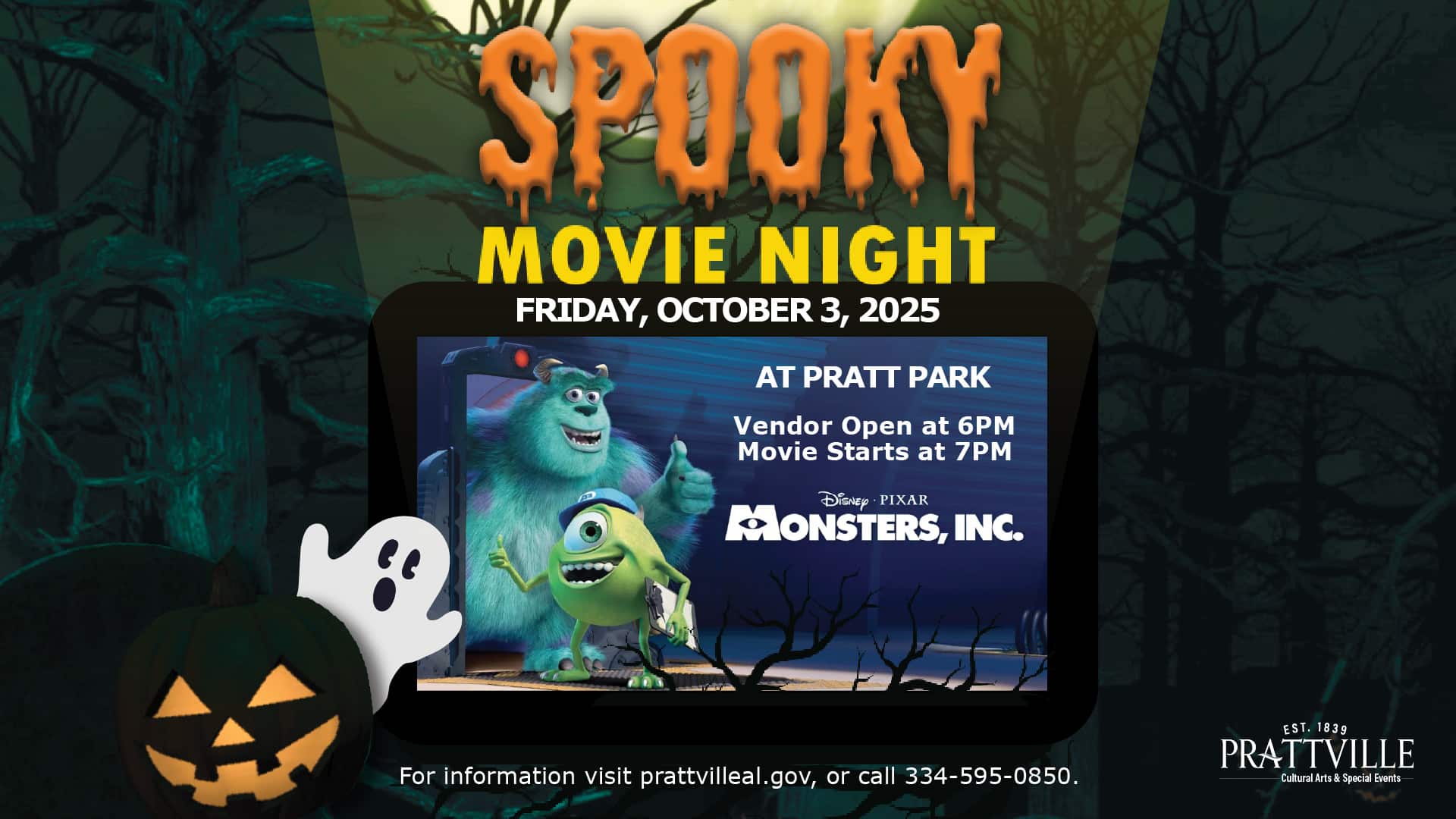 Spooky Movie Night featuring Monsters, Inc.