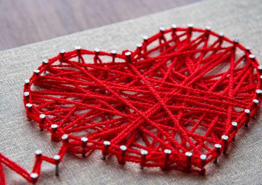 Heart String Art Class